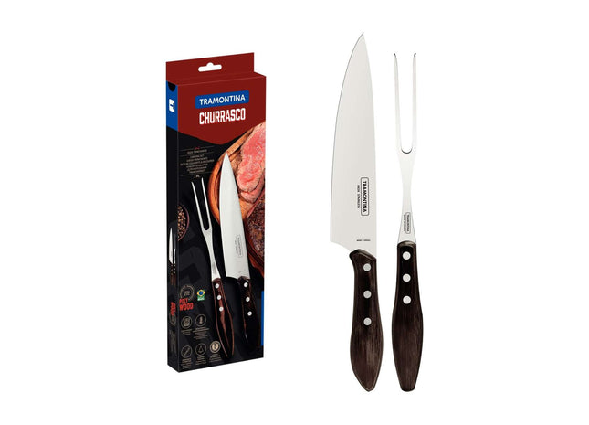 Tramontina Dishwasher-safe Wooden Handle 2 Pcs. Carving Set