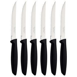 Tramontina 6 Pcs. Fruit/Tomato Knife Set (Pointed tip, Black)