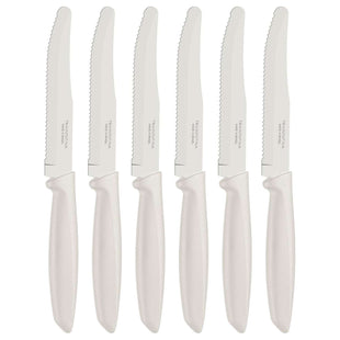 Tramontina 6 Pcs. Fruit/Tomato Knife Set (Rounded tip, White)