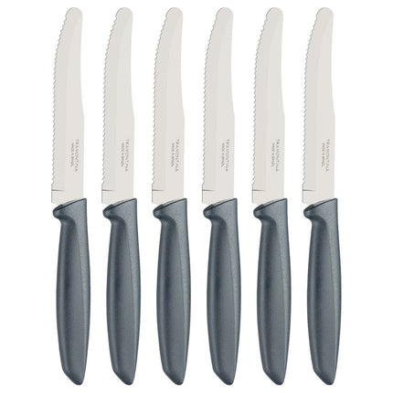 Tramontina 6 Pcs. Fruit/Tomato Knife Set (Rounded tip, Grey) - Tramontina Store UK