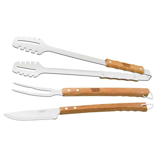 Tramontina Wooden Handle 3 Pcs. Barbecue Tools Set