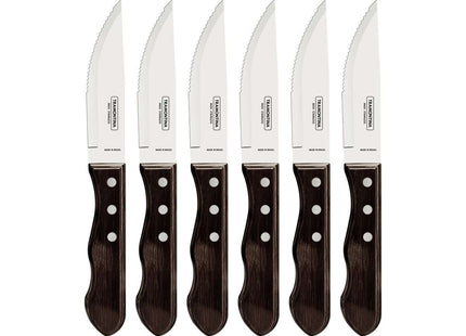 Tramontina Dishwasher-safe Wooden Handle 6 Pcs. Jumbo Steak Knife Set