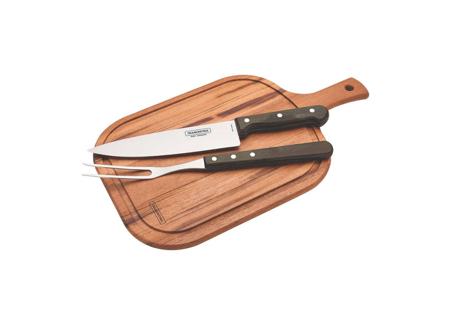 Tramontina Dishwasher-safe Wooden Handle 3 Pcs. Carving Set