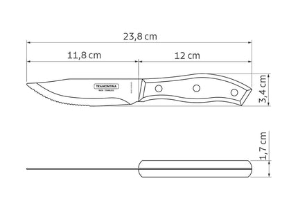 Tramontina Dishwasher-safe Wooden Handle 4 Pcs. Steak Knife Set in Wooden Box