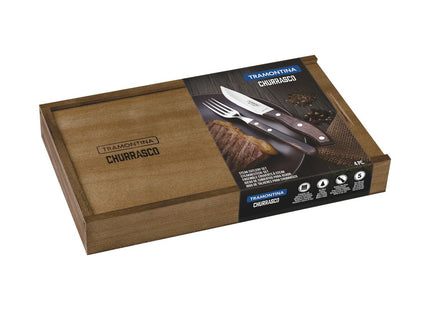 Dishwasher-safe Wooden Handle 4 Pcs. Cutlery Set