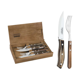 Tramontina Dishwasher-safe Wooden Handle 4 Pcs. Cutlery Set