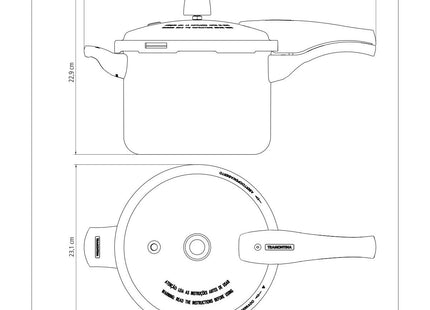 Tramontina Aluminium Pressure Cooker with Non-stick Coating 20 cm (4.5 litres)