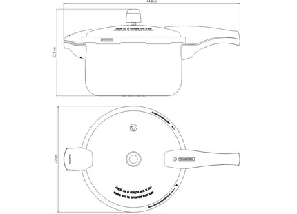 Tramontina Aluminium Pressure Cooker with Non-stick Coating 24 cm (6 litres) - Tramontina Store