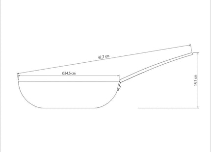 Tramontina Anodised Aluminium Barbecue Wok 24 cm - 2.2l