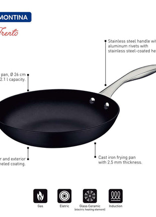 Tramontina Enamelled Cast Iron Frying Pan 26cm (2.1l) - Tramontina Store UK