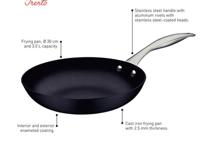 Enamelled Cast Iron Frying Pan 30cm (3l)