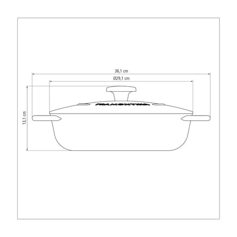 Enamelled Cast Iron Shallow Casserole Dish 28cm (4.1l)