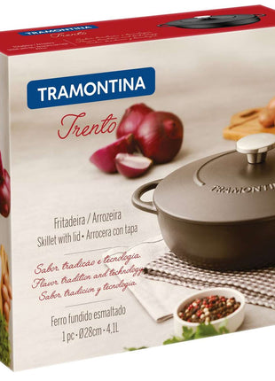 Tramontina Enamelled Cast Iron Shallow Casserole Dish 28cm (4.1l) - Tramontina Store UK