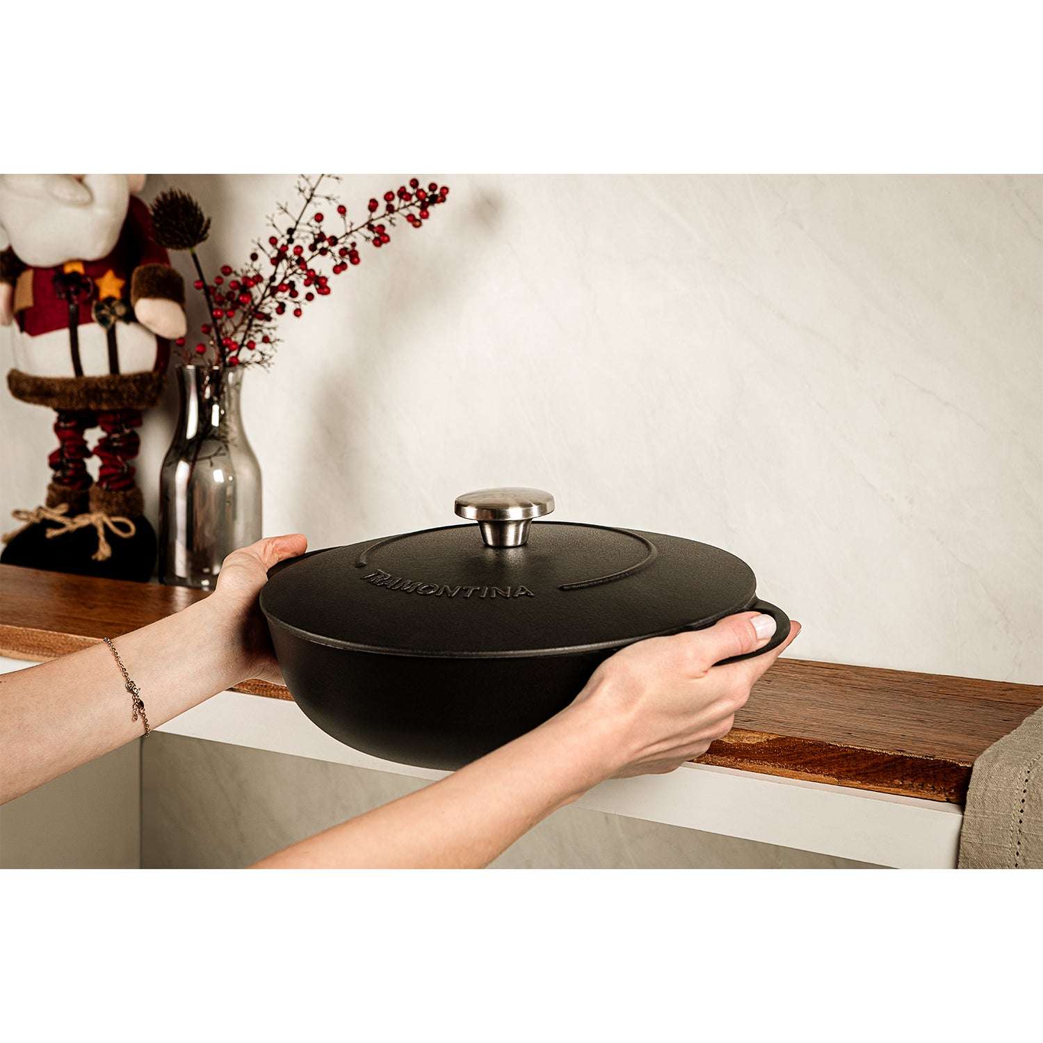 Tramontina Enamelled Cast Iron Shallow Casserole Dish 28cm