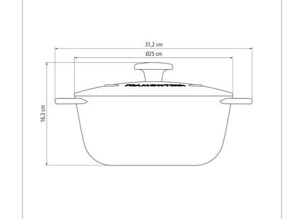 Enamelled Cast Iron Casserole Dish 24cm (4l)