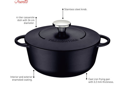 Enamelled Cast Iron Casserole Dish 24cm (4l)