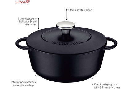 Tramontina Enamelled Cast Iron Casserole Dish 24cm (4l)