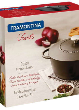 Tramontina Enamelled Cast Iron Casserole Dish 28cm (6l) - Tramontina Store UK