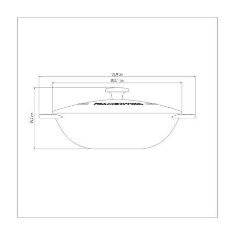 Enamelled Cast Iron Wok 32cm (5l)