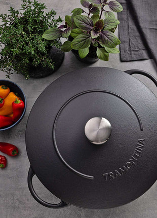 Tramontina Enamelled Cast Iron Wok 32cm (5l) - Tramontina Store UK