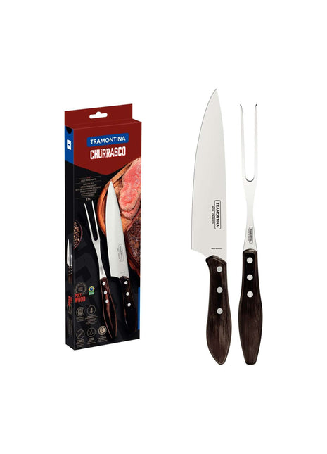 Tramontina Dishwasher-safe Wooden Handle 2 Pcs. Carving Set - Tramontina Store UK