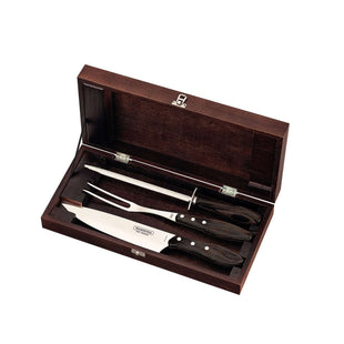 Tramontina Dishwasher-safe Wooden Handle 4 Pcs. Carving Set in a Wooden Box