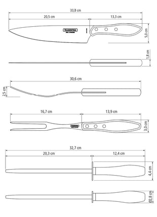 Tramontina Dishwasher-safe Wooden Handle 4 Pcs. Carving Set in a Wooden Box - Tramontina Store UK