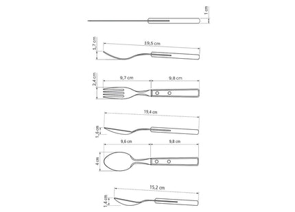 Tramontina Dishwasher-safe Wooden Handle 24 Pcs. Cutlery Set