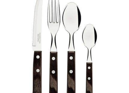 Tramontina Dishwasher-safe Wooden Handle 24 Pcs. Cutlery Set