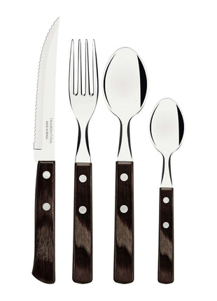 Tramontina Dishwasher-safe Wooden Handle 24 Pcs. Cutlery Set - Tramontina Store UK