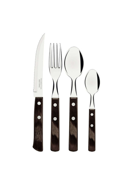 Tramontina Dishwasher-safe Wooden Handle 24 Pcs. Cutlery Set - Tramontina Store UK