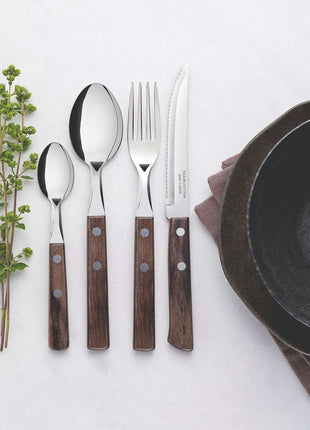Tramontina Dishwasher-safe Wooden Handle 24 Pcs. Cutlery Set - Tramontina Store UK