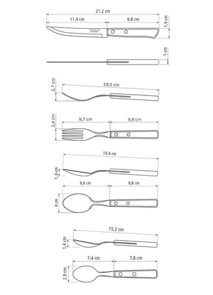 Tramontina Dishwasher-safe Wooden Handle 24 Pcs. Cutlery Set - Tramontina Store UK