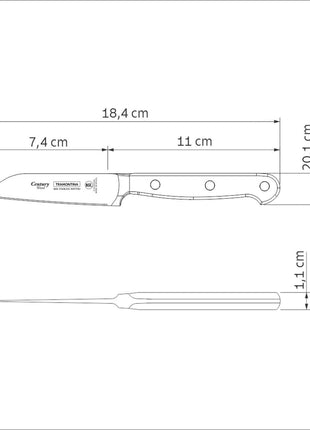 Tramontina Dishwasher-safe Wooden Handle 3" Peeling Knife - Tramontina Store UK