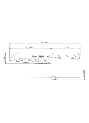 Tramontina Dishwasher-safe Wooden Handle 7" Santoku Knife - Tramontina Store UK