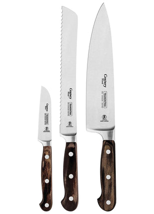 Tramontina Dishwasher-safe Wooden Handle 3 Pcs. Knife Set - Tramontina Store UK