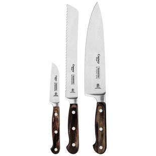 Tramontina Dishwasher-safe Wooden Handle 3 Pcs. Knife Set