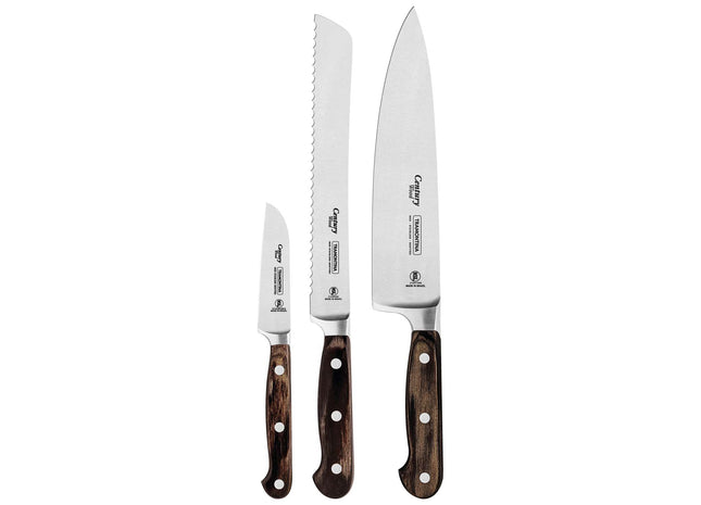 Tramontina Dishwasher-safe Wooden Handle 3 Pcs. Knife Set