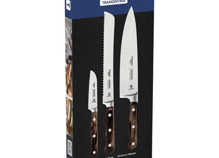 Tramontina Dishwasher-safe Wooden Handle 3 Pcs. Knife Set