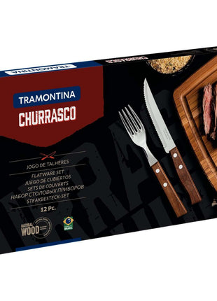 Tramontina Wooden Handle 12 Pcs. Cutlery Set - Tramontina Store UK