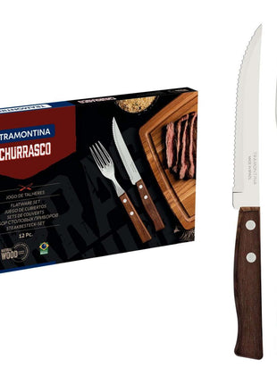 Tramontina Wooden Handle 12 Pcs. Cutlery Set - Tramontina Store UK