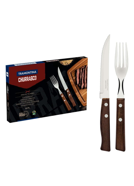 Tramontina Wooden Handle 12 Pcs. Cutlery Set - Tramontina Store UK