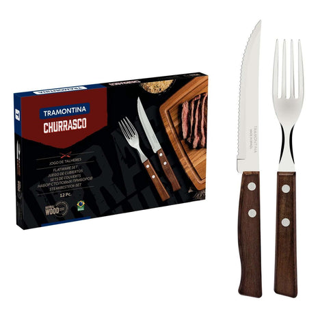 Tramontina Wooden Handle 12 Pcs. Cutlery Set - Tramontina Store UK
