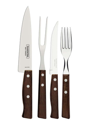 Tramontina Wooden Handle 14 Pcs. Cutlery and Carving Set - Tramontina Store UK