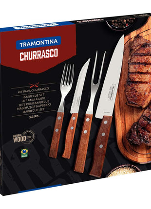 Tramontina Wooden Handle 14 Pcs. Cutlery and Carving Set - Tramontina Store UK