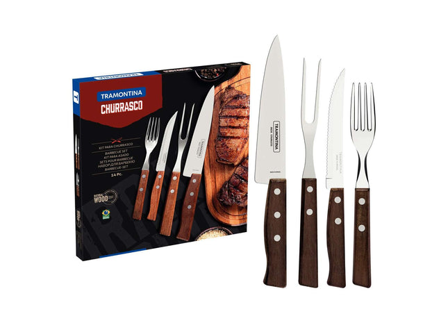 Tramontina Wooden Handle 10 Pcs. Cutlery and Carving Set  