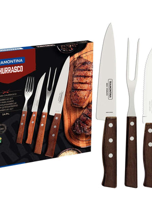 Tramontina Wooden Handle 14 Pcs. Cutlery and Carving Set - Tramontina Store UK