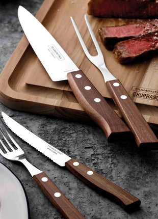 Tramontina Wooden Handle 14 Pcs. Cutlery and Carving Set - Tramontina Store UK