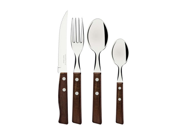 Tramontina Natural Wooden Handle 24 Pcs. Cutlery Set