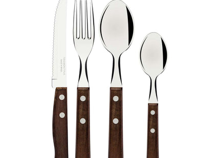 Tramontina Natural Wooden Handle 24 Pcs. Cutlery Set